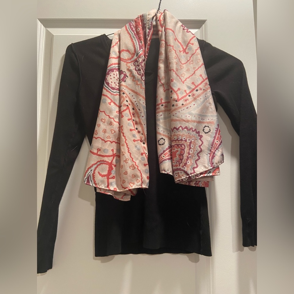 Limited silk scarf, multi color paisley